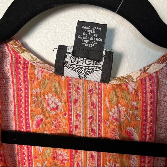 NWT Angie Orange and Cream Floral Open Front Kimono Boho Layering Piece Size L - Picture 5 of 5